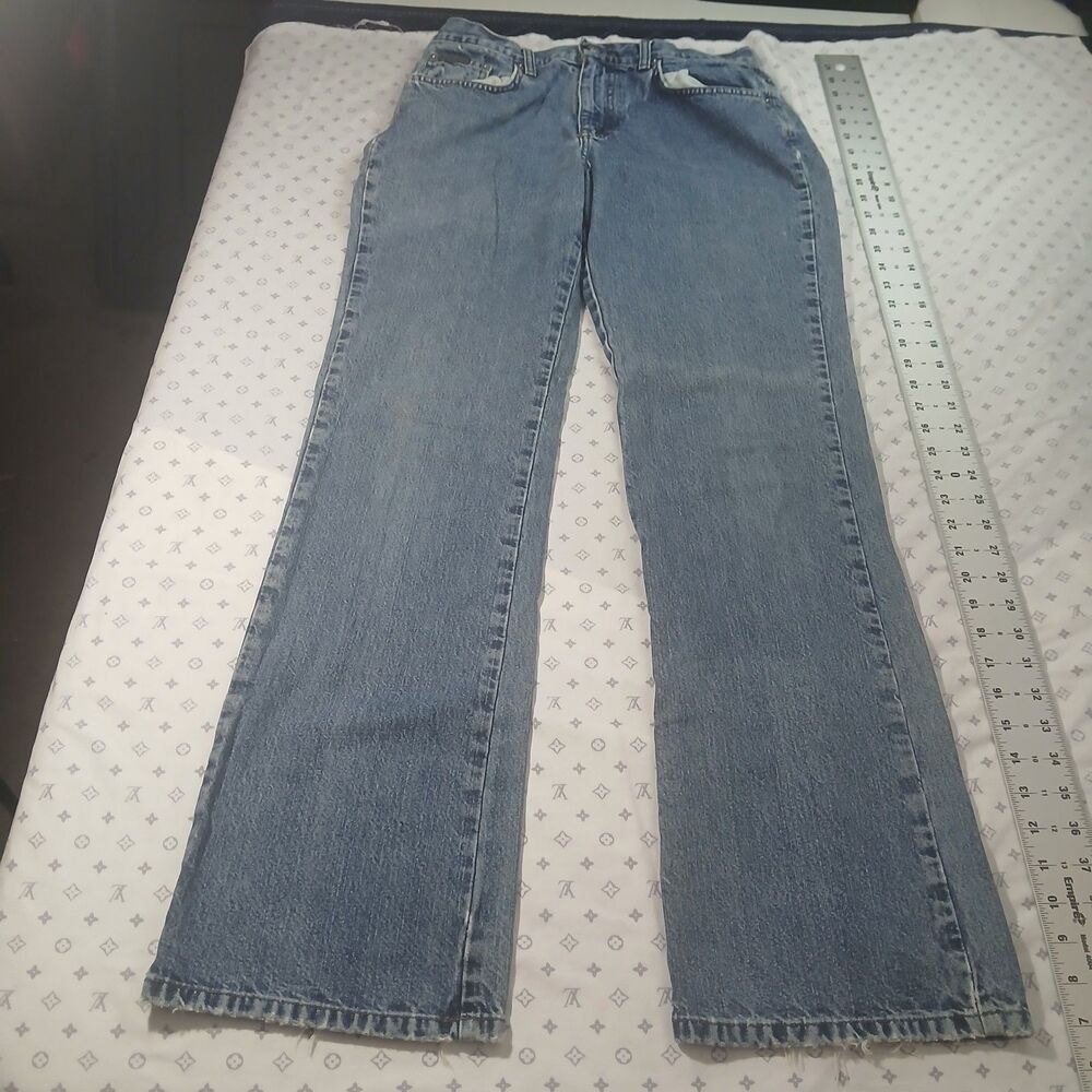 Vintage Calvin Klein Bootcut Jeans Size 6 x 32 Double Stone Blue Wash Denim Y2K